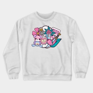 Cute but psycho pastel doodles dark background Crewneck Sweatshirt